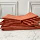 Lot de 8 serviettes de table en lin ajourées couleur terracotta