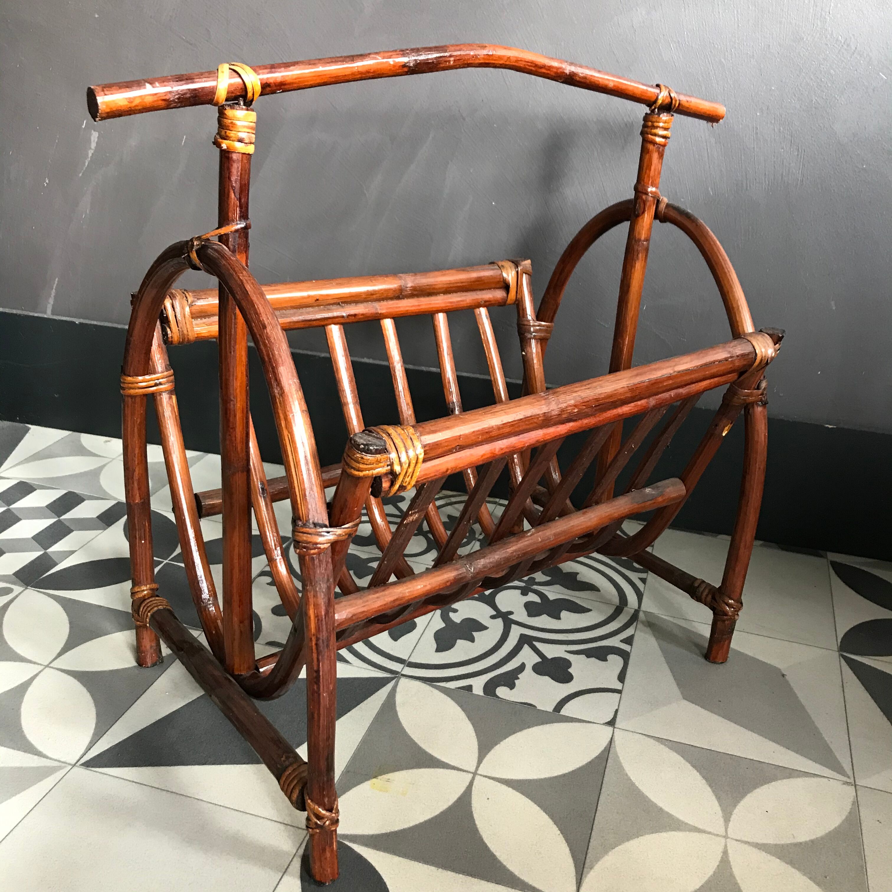 Rattan magazine holders