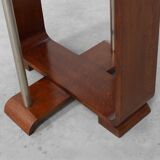 Art Deco square side table in oak veneer, France ca. 1925