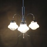 1960s Chrome Plated Chandelier with Murano Glass,  Italy