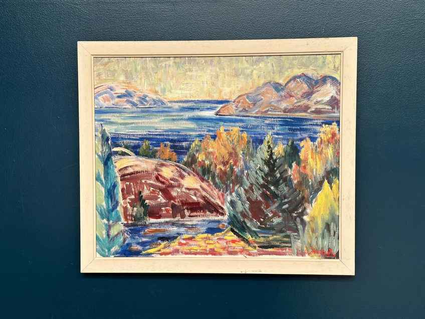 Original Swedish Oil On Canvas – “Landscape” By Arvid Herbert