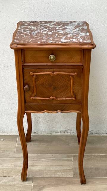 Nightstand Antique Wood and MARBLE