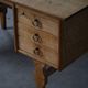 Free-standing oak desk by Henning Kjærnulf, mid-century Danish modernism, 1950s.