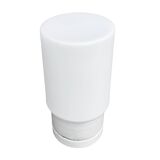 Industrial wall lamp, glass cylinder, white, 01B Elpor, Poland, 1970s.