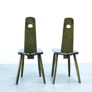 Set of four unique Dutch dining chairs