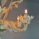 Venetian chandelier in gilded Murano glass, 6 light arms circa 1940