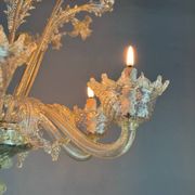 Venetian chandelier in gilded Murano glass, 6 light arms circa 1940
