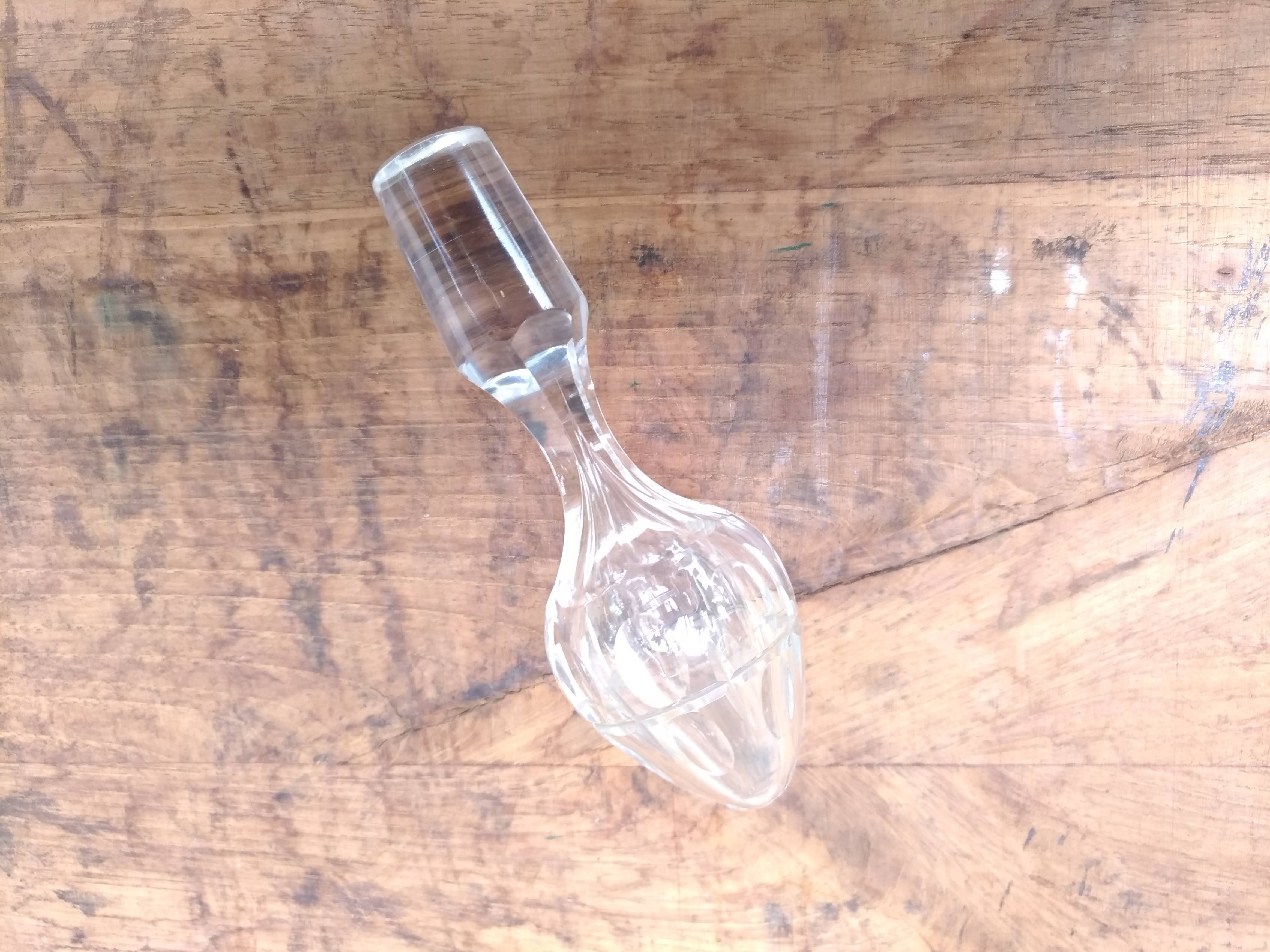 Chiseled glass decanter