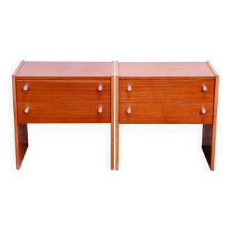 Paire de tables de nuit vintage, commode, UP Závody, années 1980