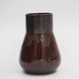 Small brown ceramic vase
