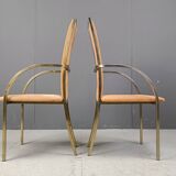Brass dining chairs by Belgochrom, 1970s - set of 4