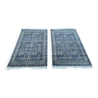 Paire de tapis persan en laine et soie