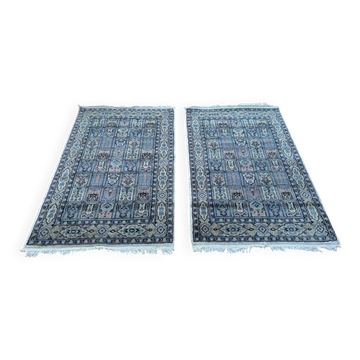 Pair of Persian rugs in wool and silk