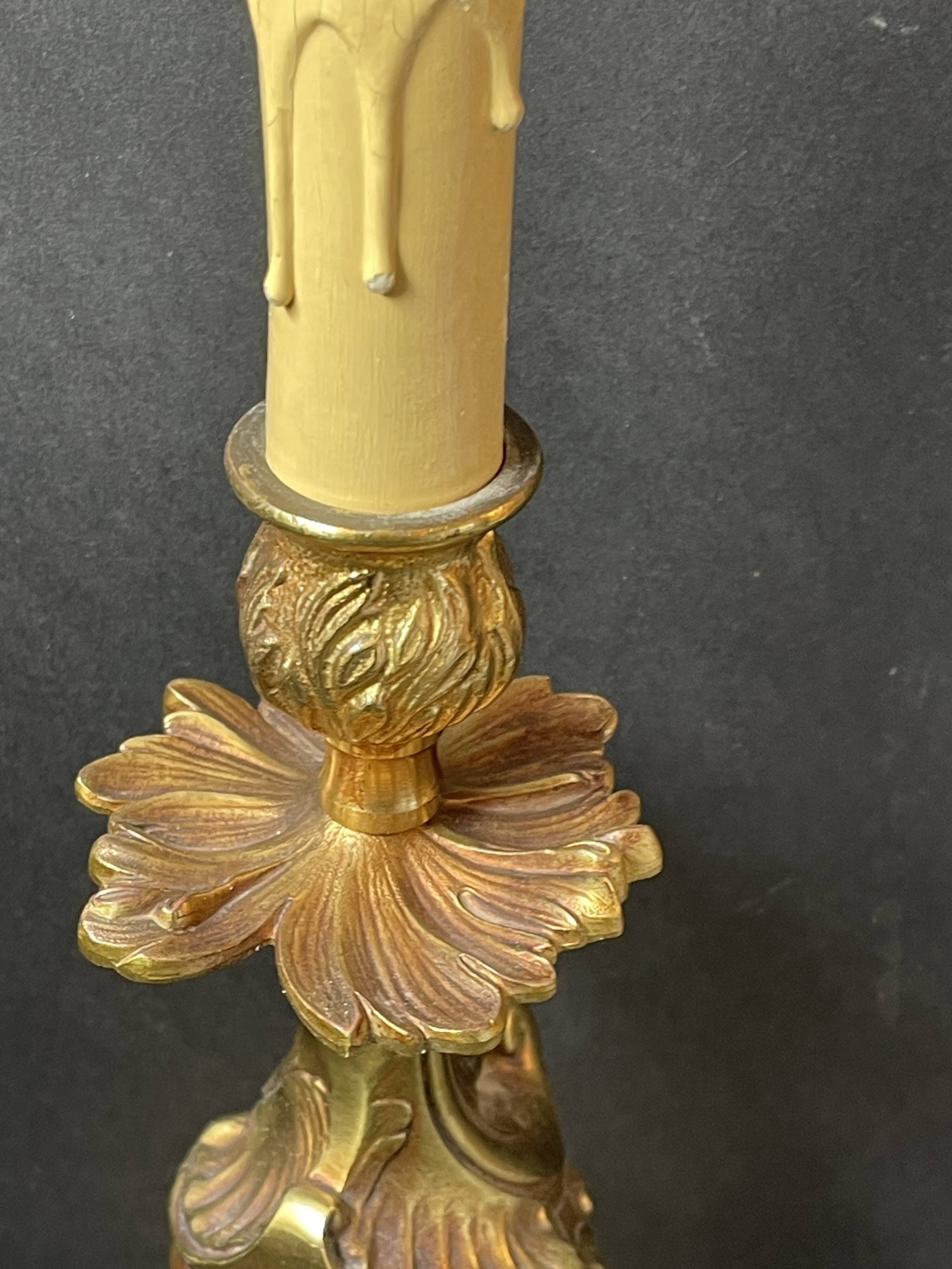 bronze lamp base (very heavy) baroque style 37 cm socket height