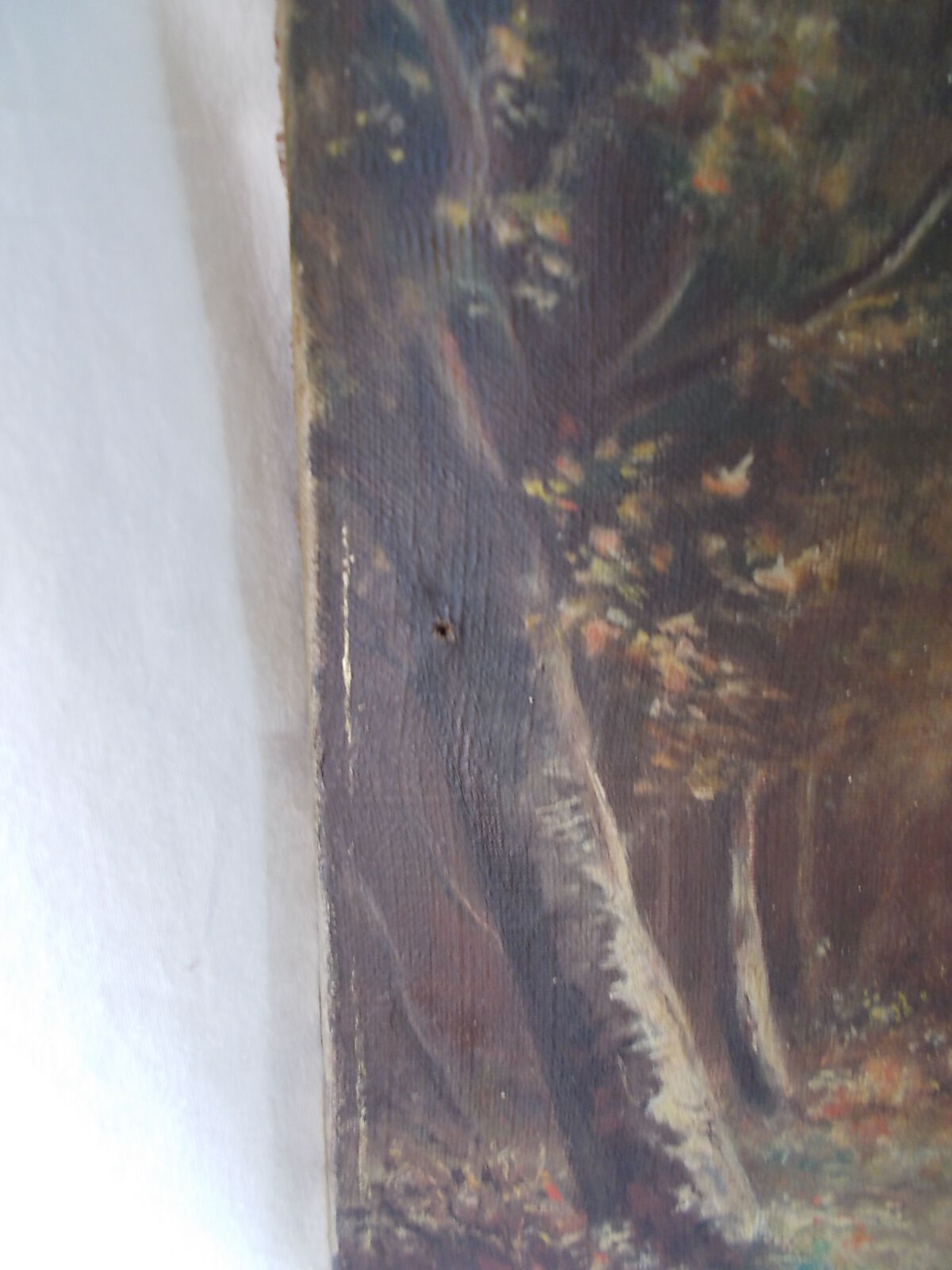 Pair of old paintings "painting landscape on canvas"