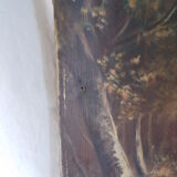 Pair of old paintings "painting landscape on canvas"