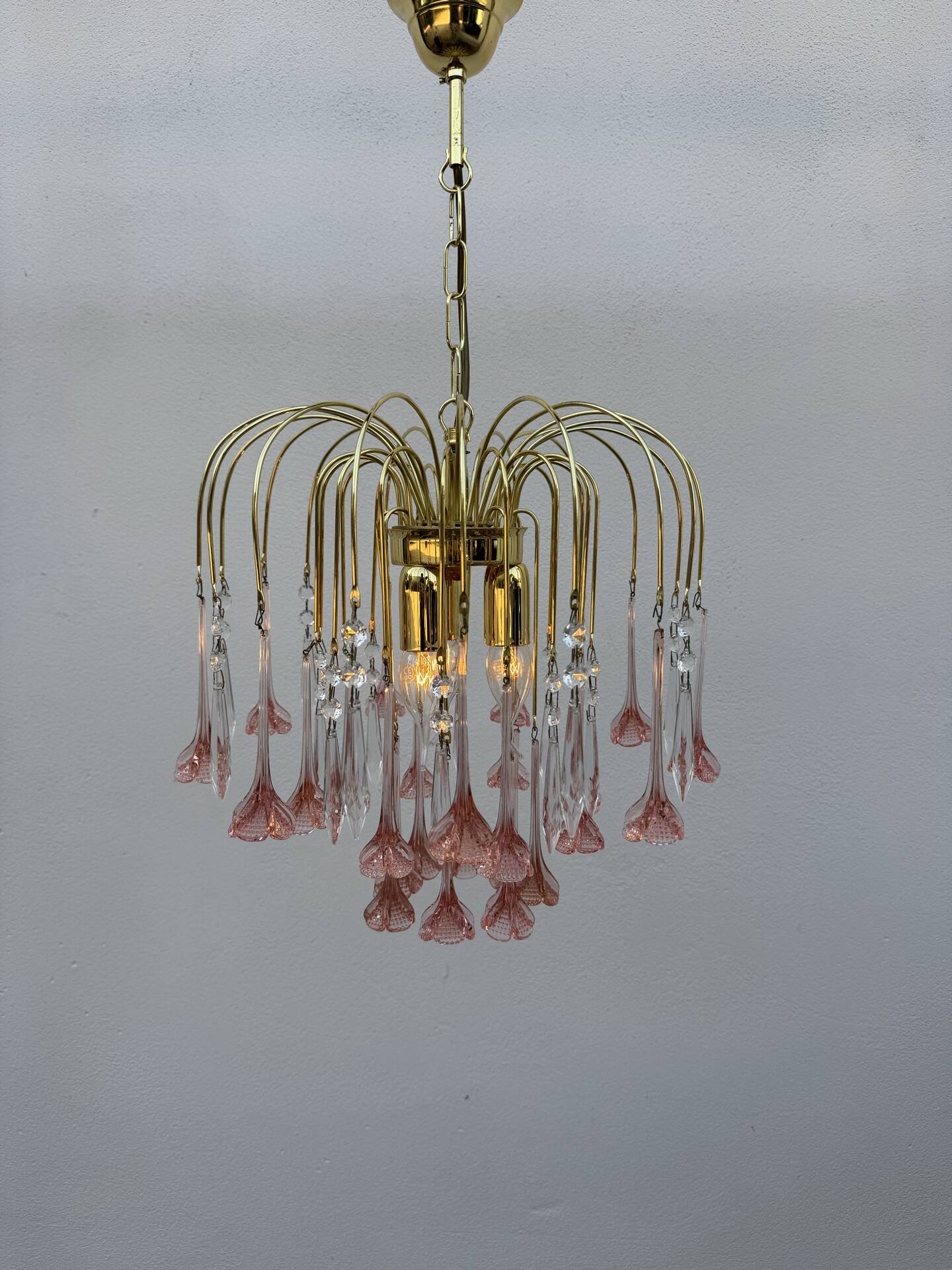 Lustrous rose Murano glass from the 1980s.
