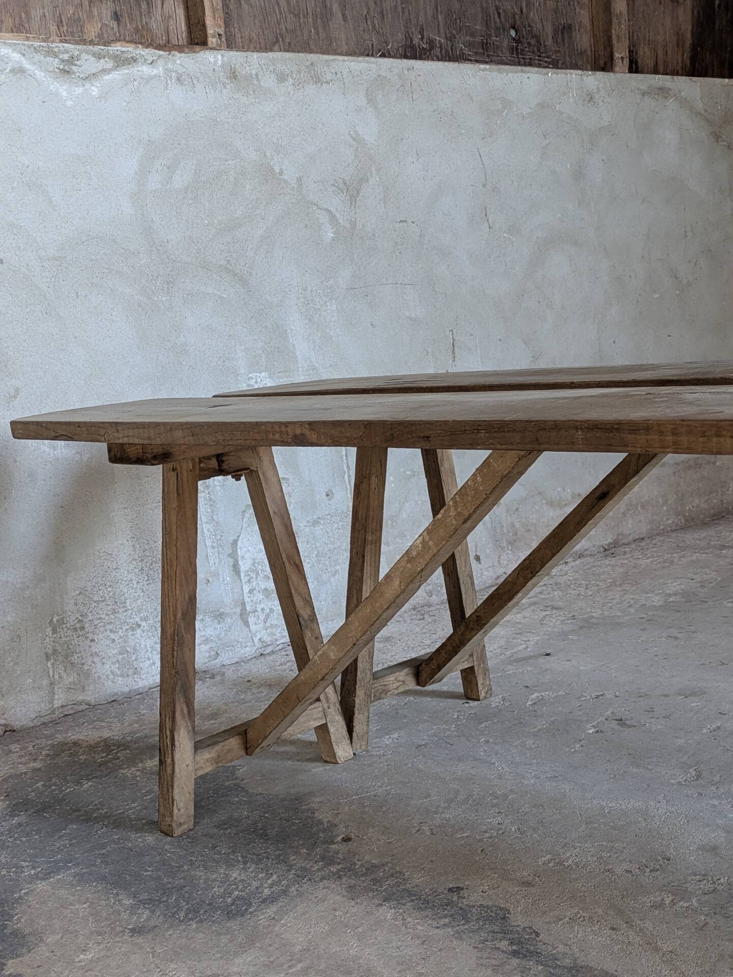 Pair of antique oak benches