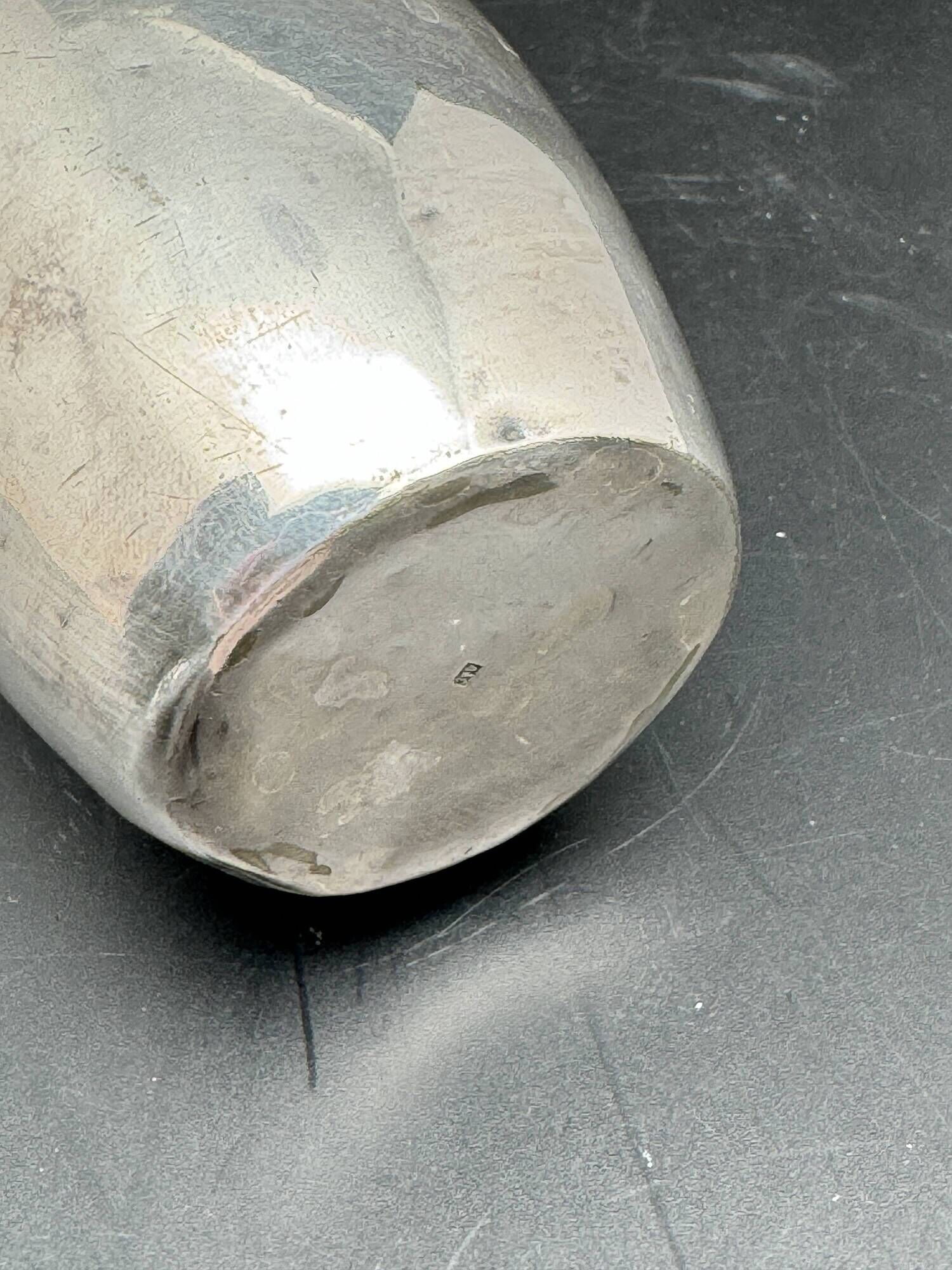 White metal (silverware) cup in its original box
