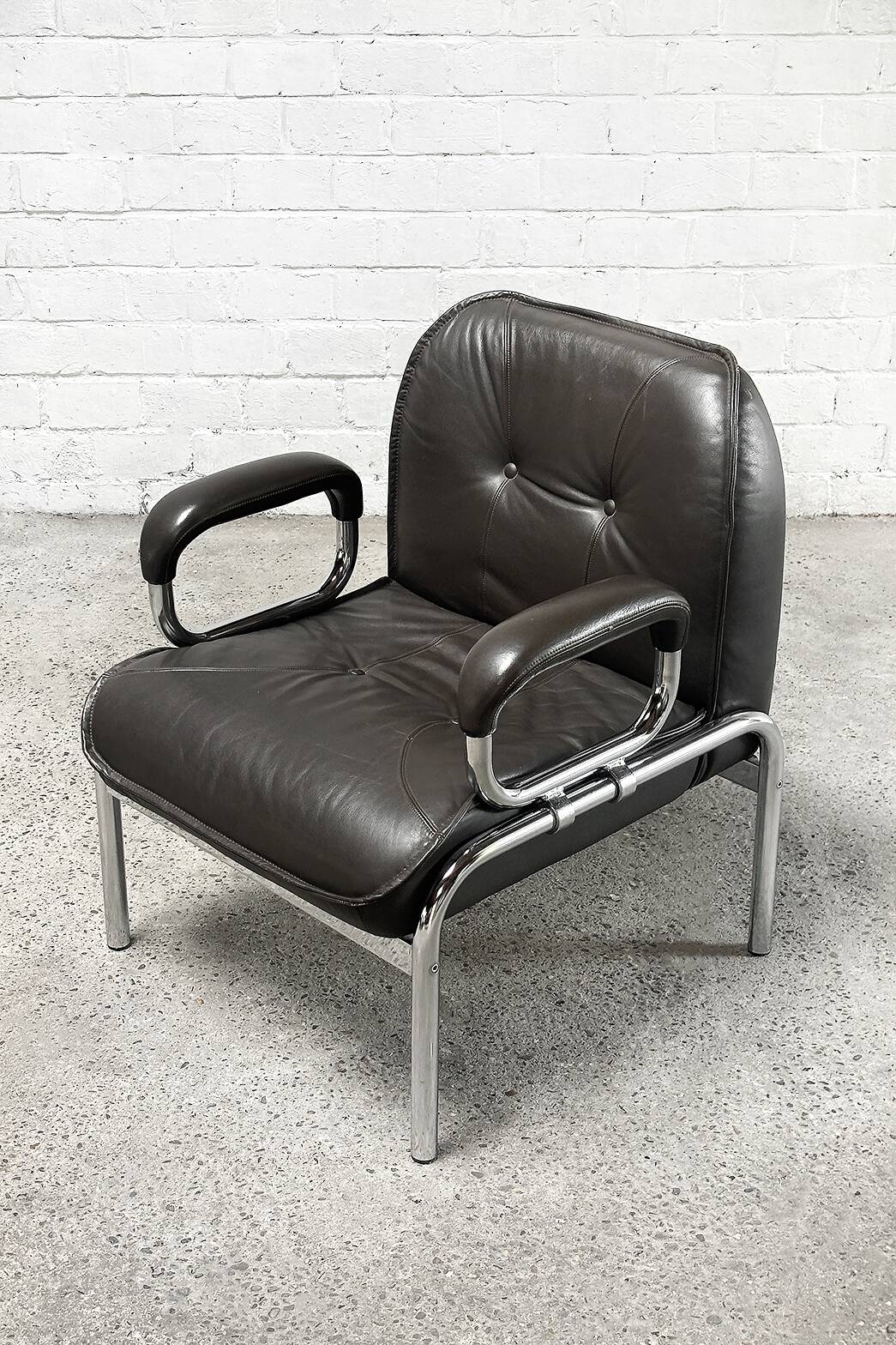 Hans Eichenberger 'Eurochair' Leather Lounge Chairs for Girsberger, 1970s
