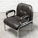 Hans Eichenberger 'Eurochair' Leather Lounge Chairs for Girsberger, 1970s