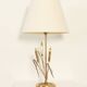 Brass table lamp adorned with wheat ears, 1970s, Italy.