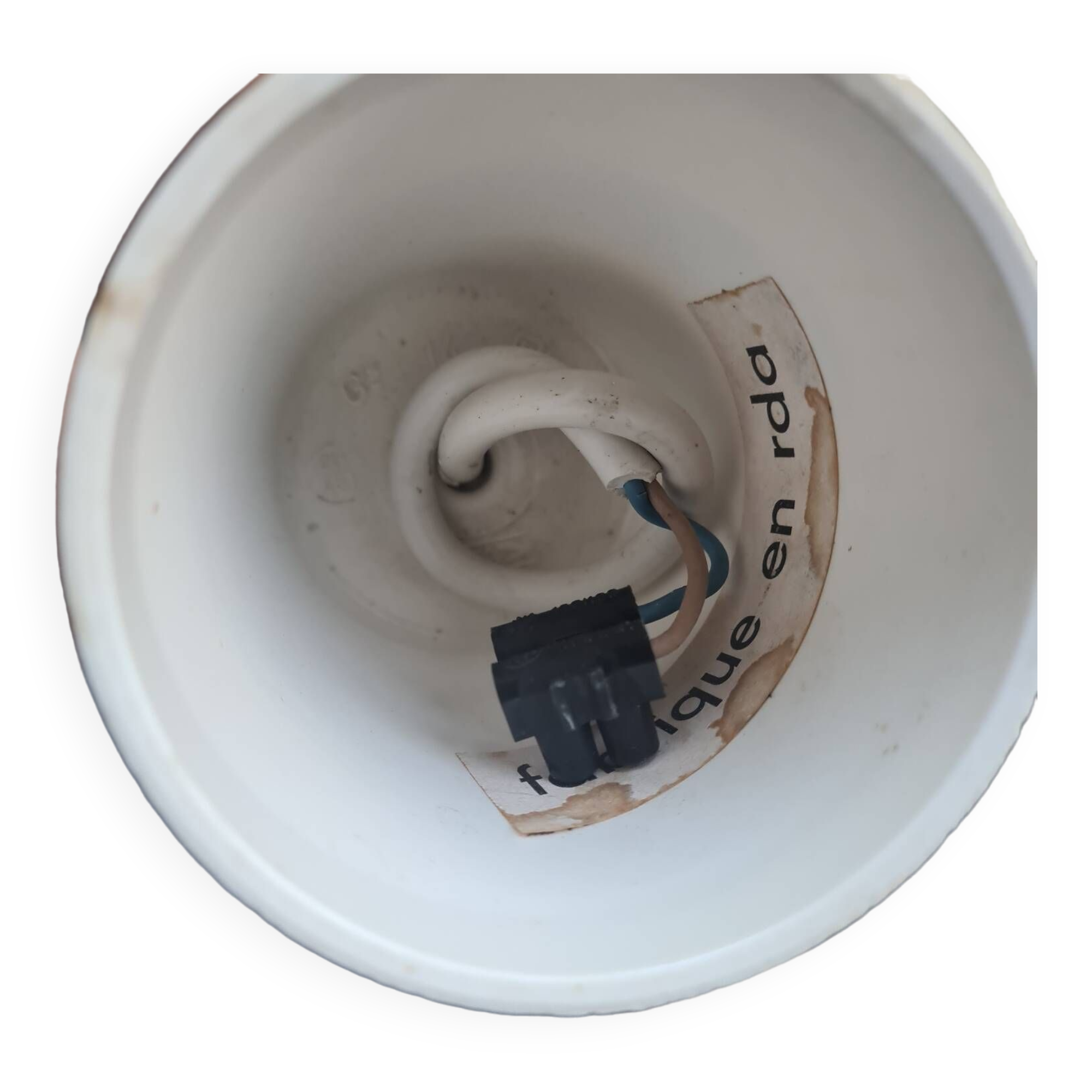 Fabric and rattan pendant light