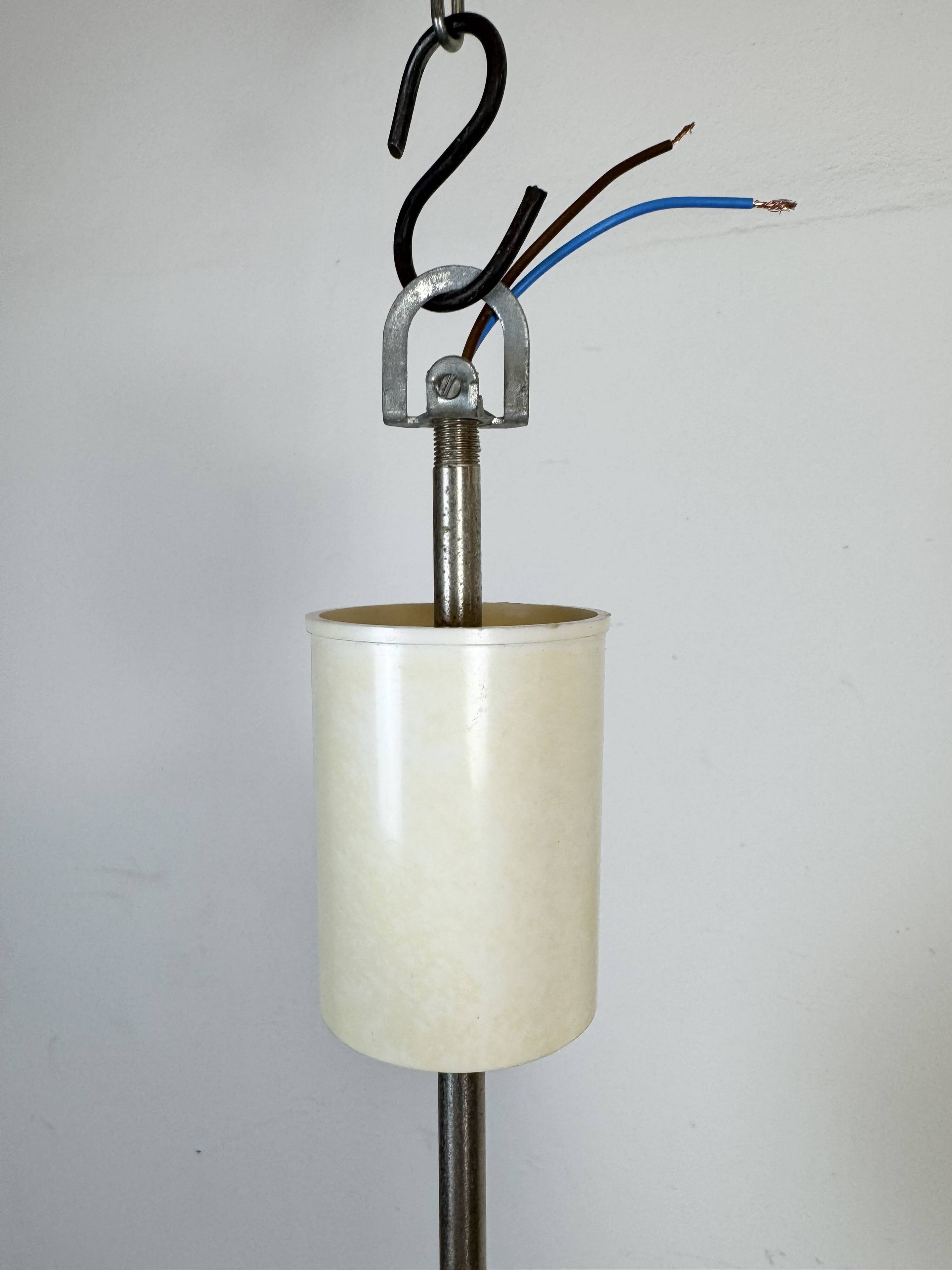 Vintage Chandelier with Milk Glass from Elektrosvit, 1960s