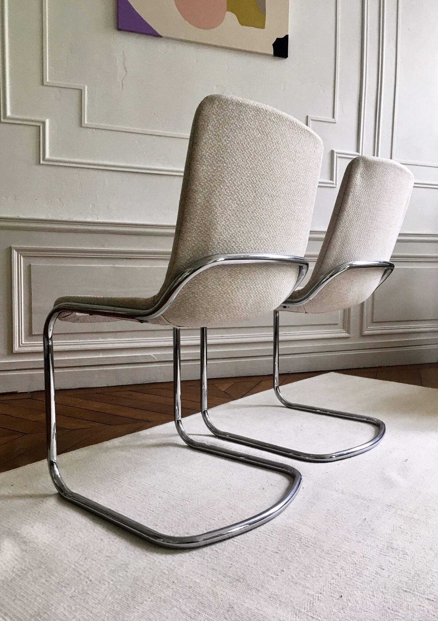 Set of Six Vintage "luge" chairs restored