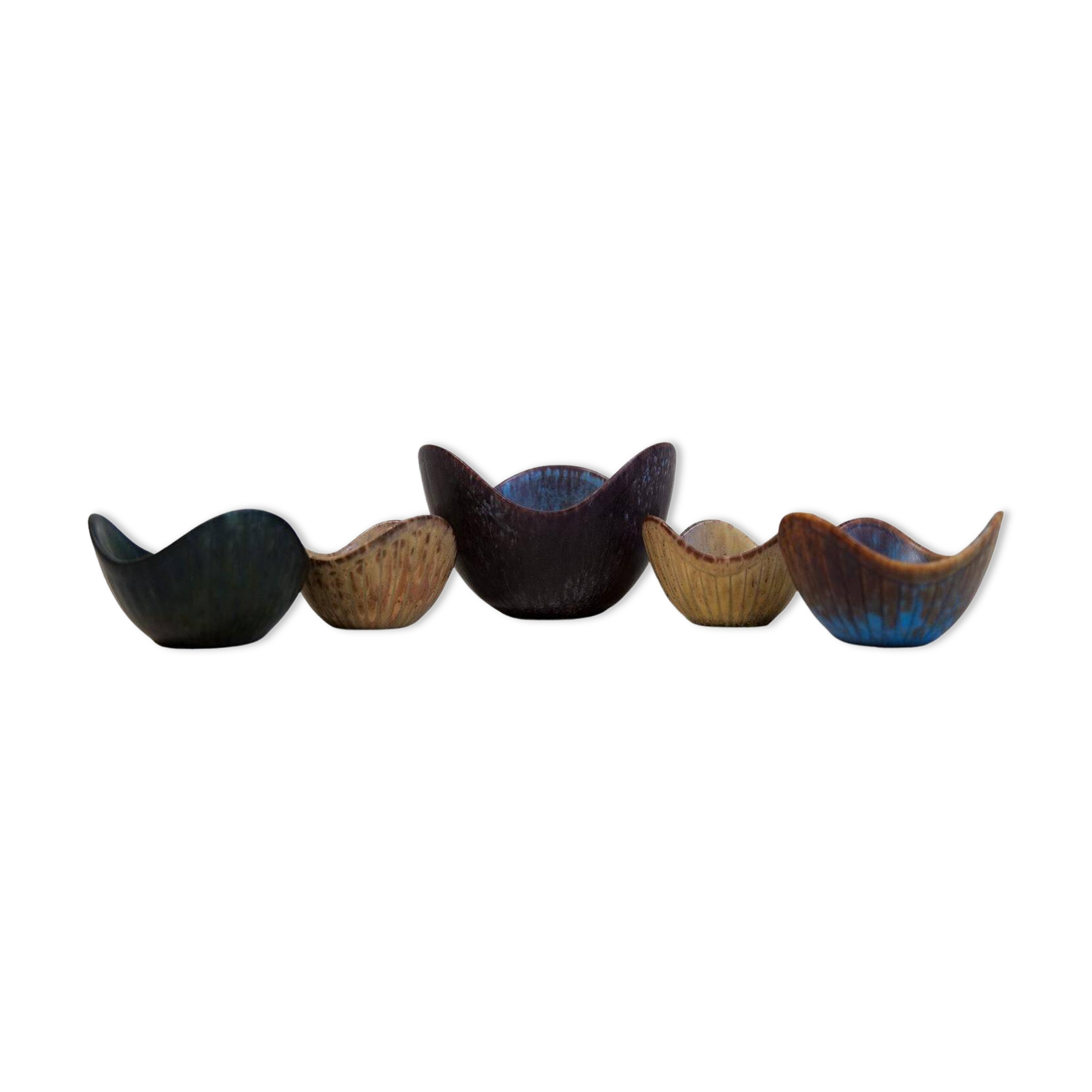 Mid-Century Modern Set of 5 Bowls Rörstrand Gunnar Nylund, Sweden, 1950s