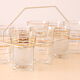 Support à verre en métal et ses 8 verres, vintage, authentique, années 60