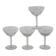 Set of 4 large champagne glasses in engraved crystal, 1930