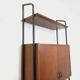 Vintage Italian modular bookcase in teak, metal and melamine