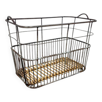 Chariot de boulangerie en métal vintage français long – Trolley à pain industriel – Roulettes L
