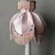 Pink frosted glass bedside table lamp, boudoir decoration