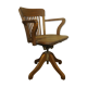 American solid oak armchair, swivel 360 °, tilting & adjustable in height. c. 1920