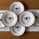 6 large old soup plates in saline earthenware