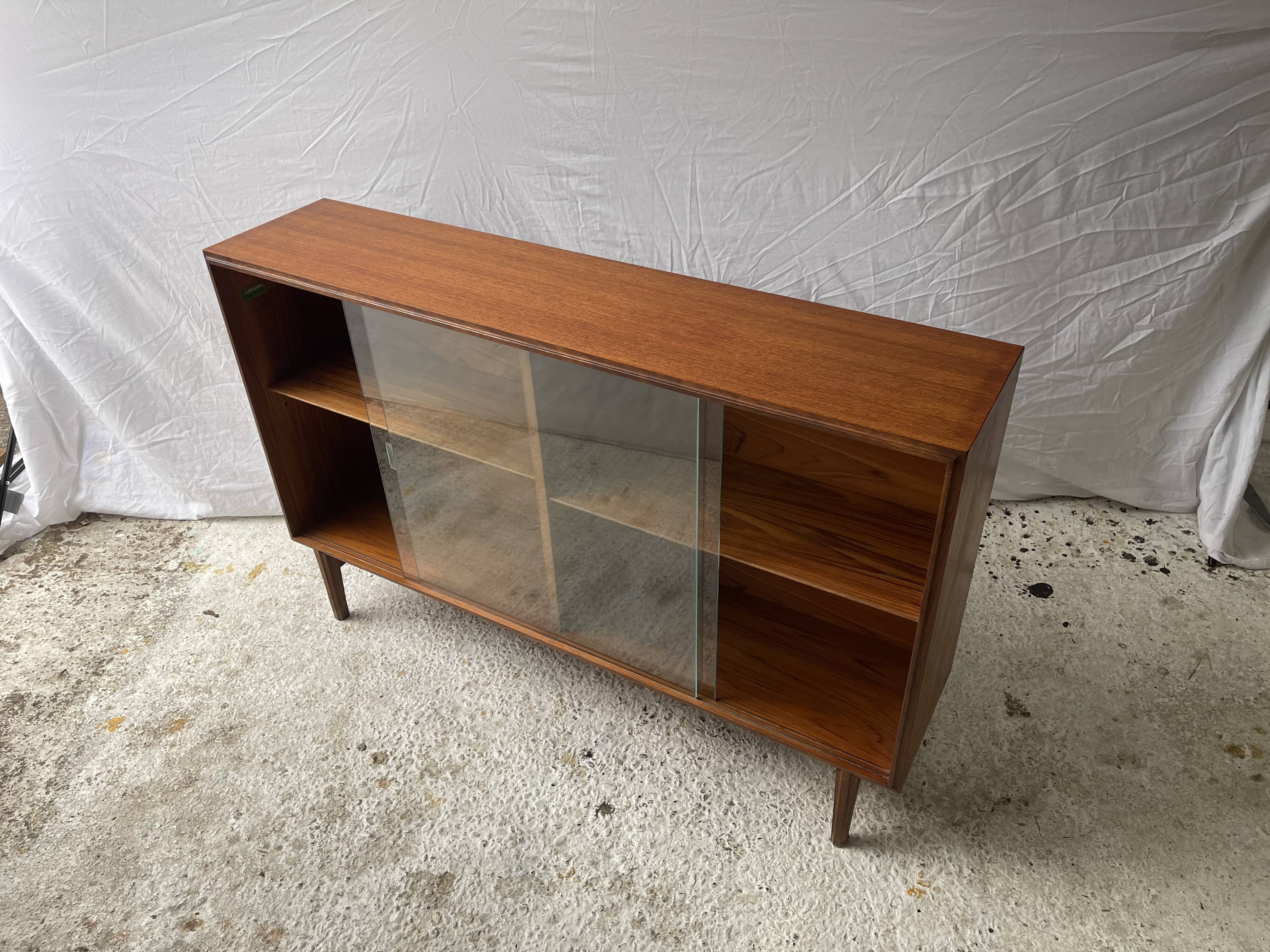 Mid Century Teak Cabinet with Glass Doors