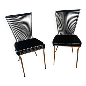 Pair of scoubidou chairs 1970