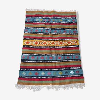 Kilim tapis berbère multicolore fait à la main 105x140cm