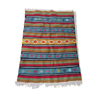 Kilim tapis berbère multicolore fait à la main 105x140cm