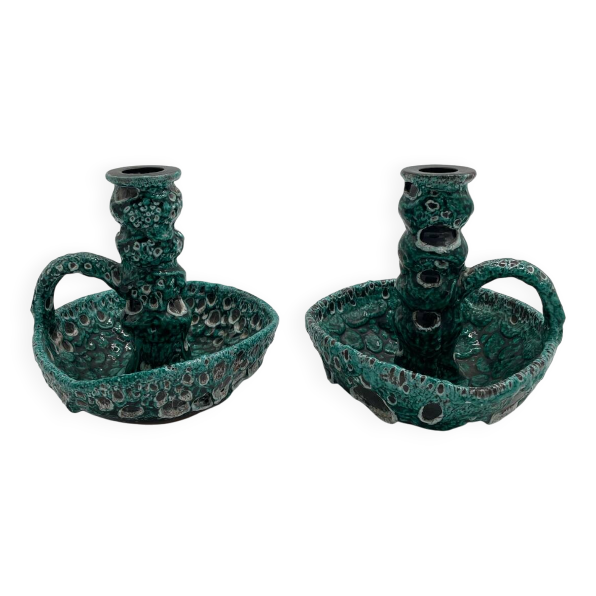 Set of two lamp bases, ceramic candlestick.