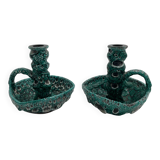 Set of two lamp bases, ceramic candlestick.