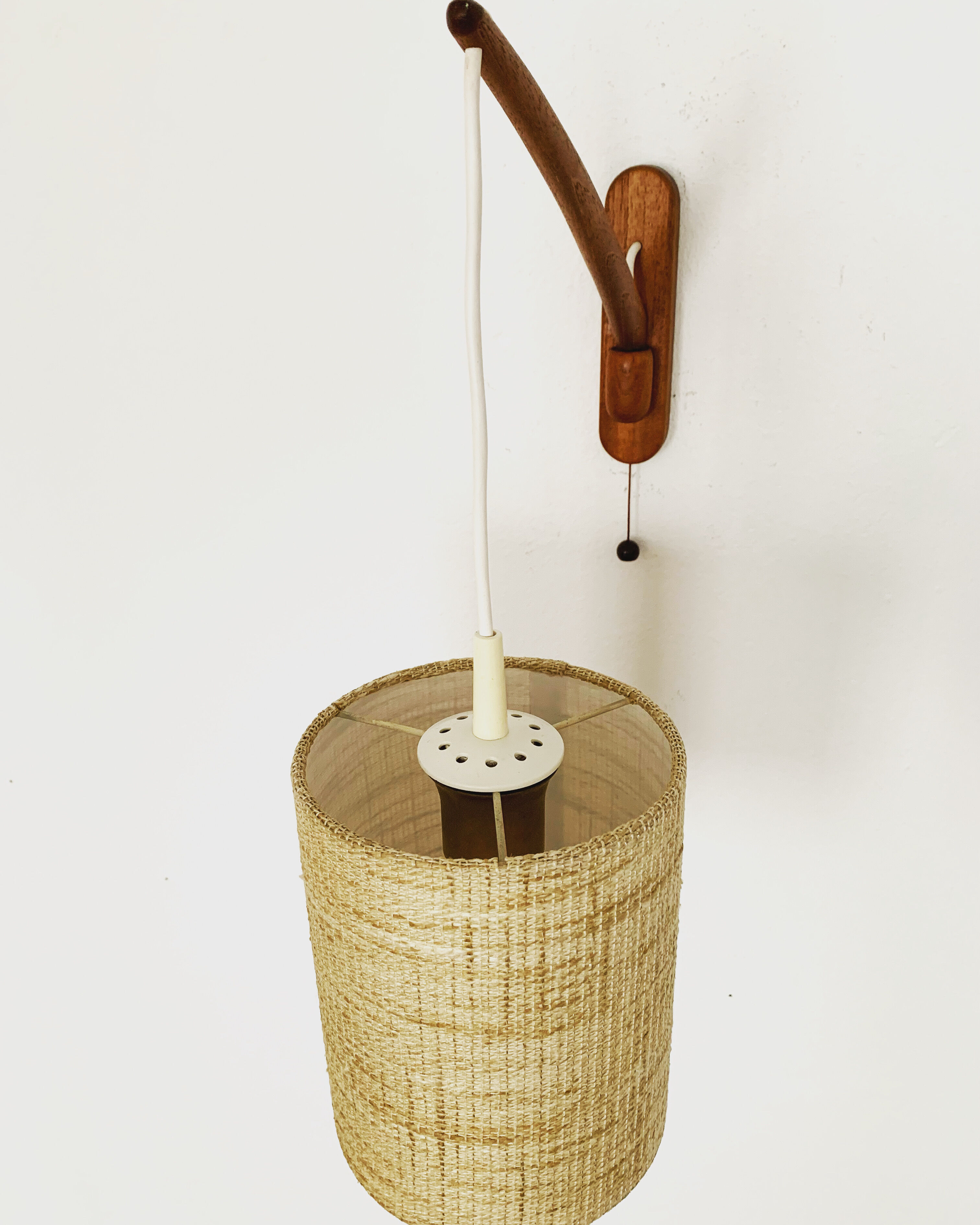 Danish adjustable teak wall lamp