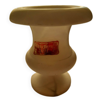 Alabaster vase with label