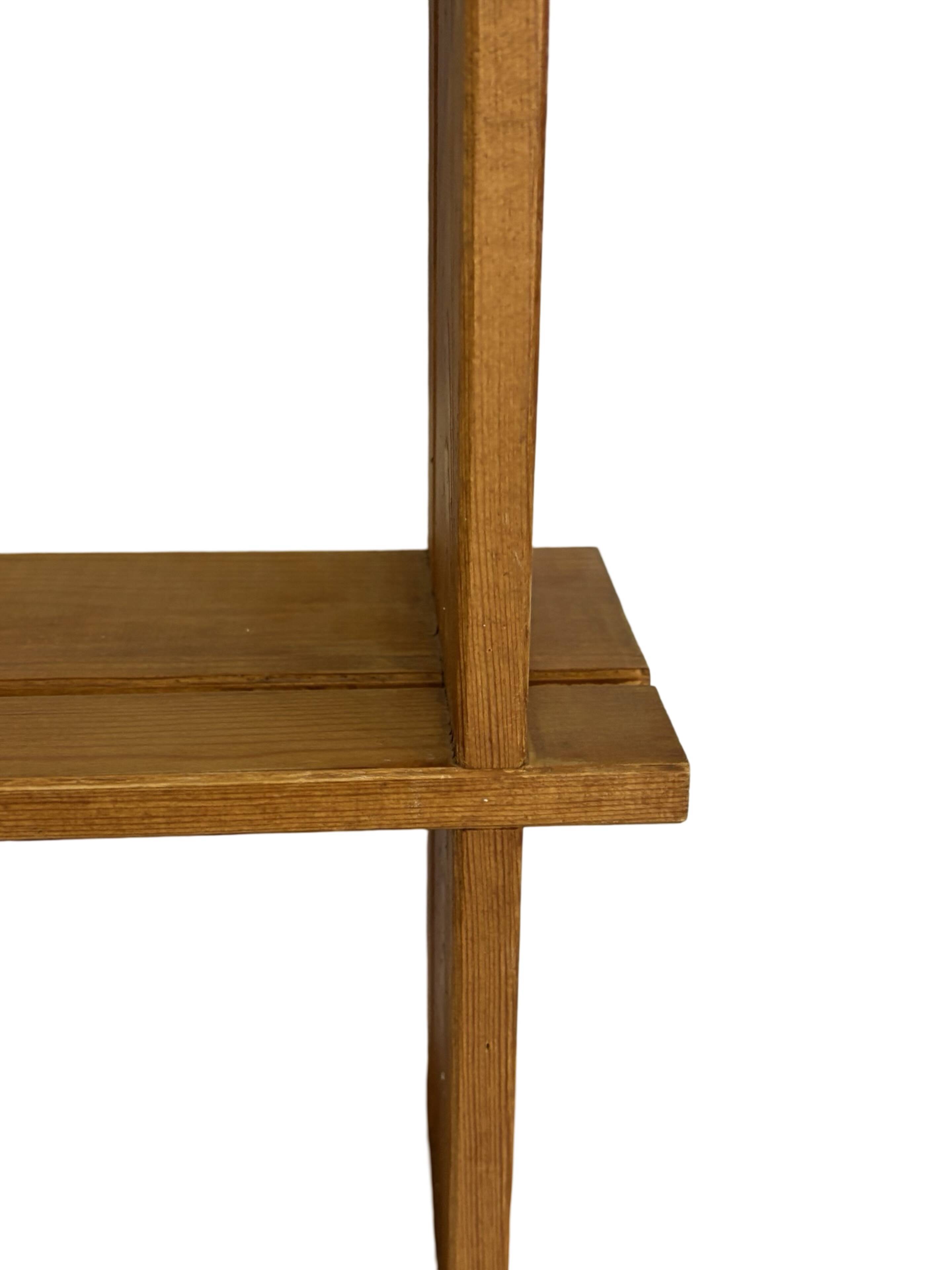 Vintage Wall shelf rack Pine wood 70s design