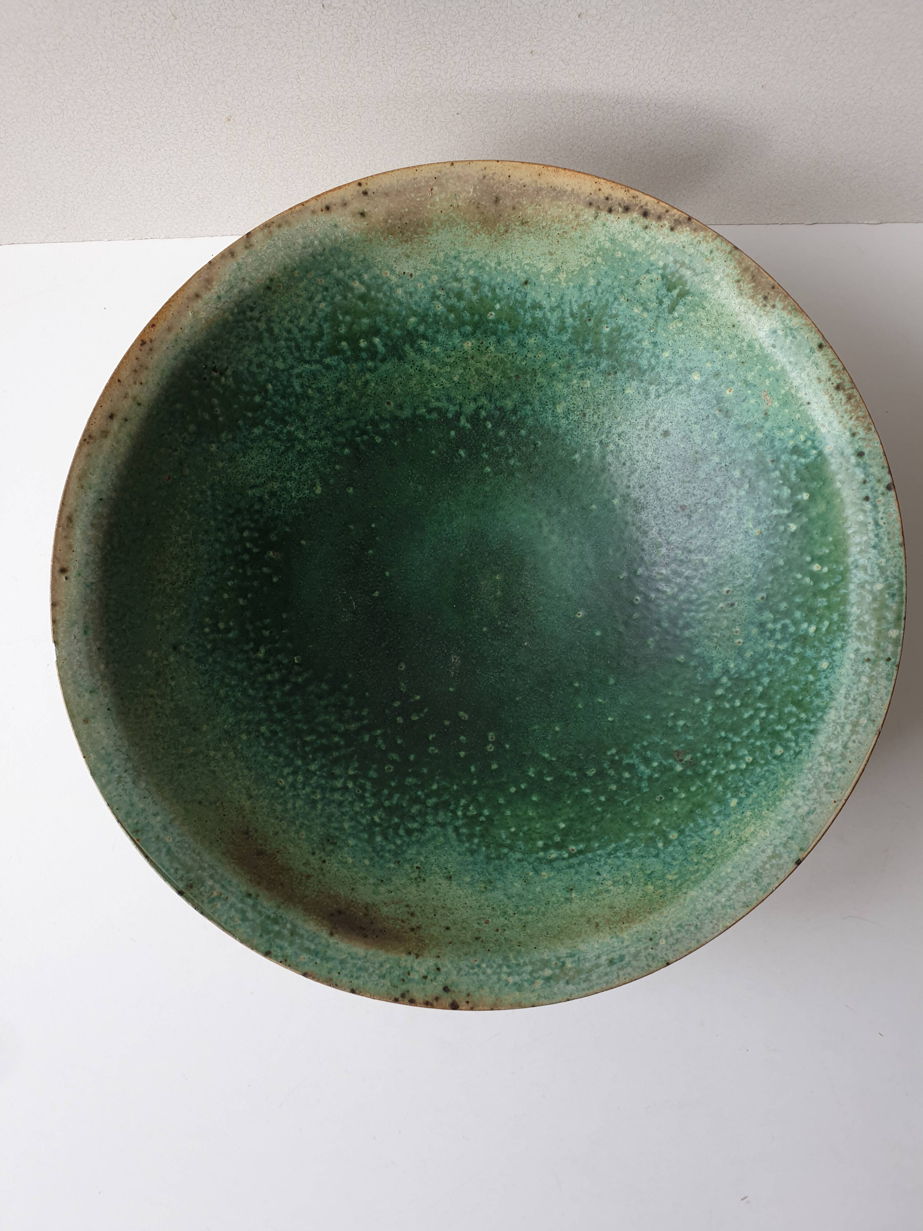 Ceramic salad bowl 30.5cm Signed Francois Guéneau Noyers