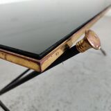 Table basse en laiton et verre