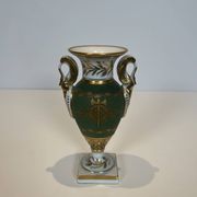 Pair of Empire Style Porcelain Vases, Decorated with Swans and Bundles