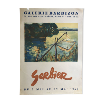 Luc gerbier, galerie barbizon, 1968. affiche originale en lithographie